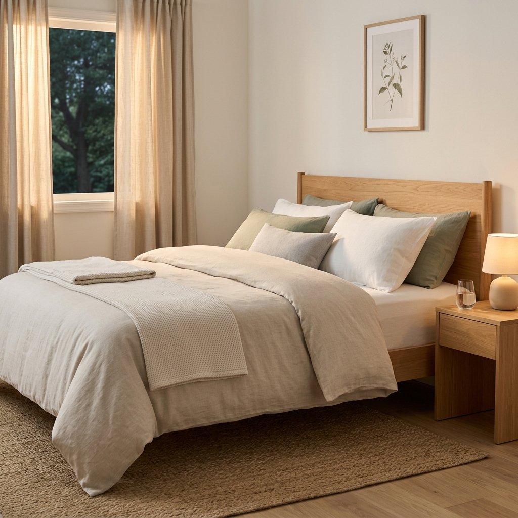 Calm bedroom prepared for a comfortable and restful night's sleep