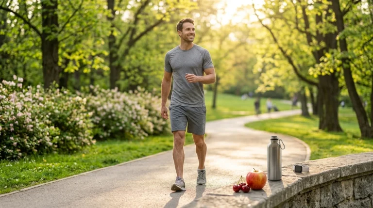 Person exercising outdoors to support overall health and fitness