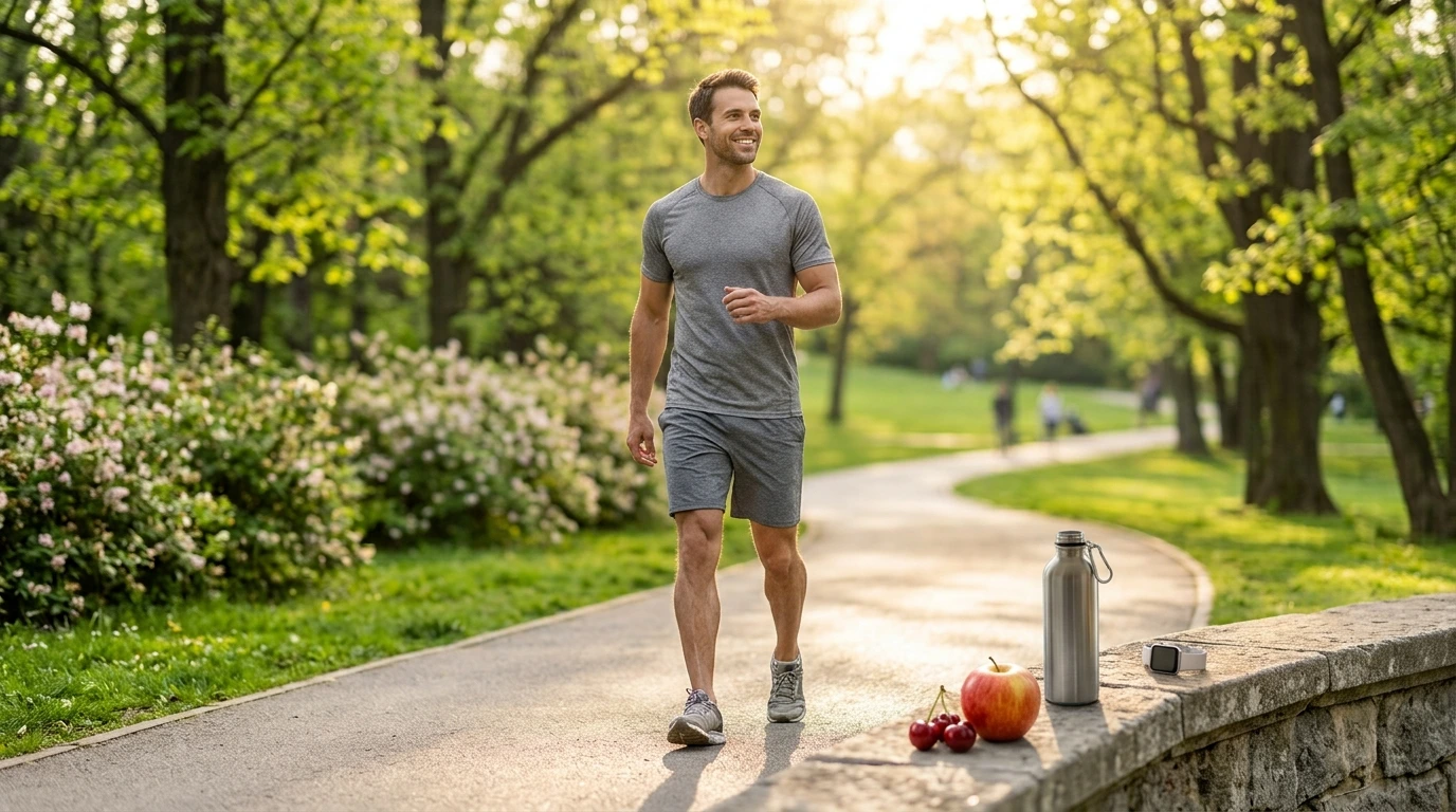 Person exercising outdoors to support overall health and fitness
