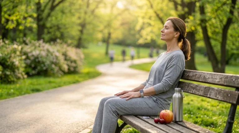 Person relaxing outdoors to reduce everyday stress