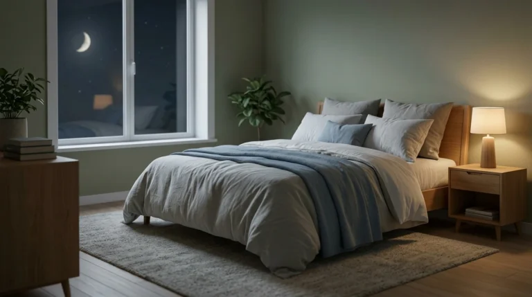Peaceful bedroom representing the importance of quality sleep for health and well-being